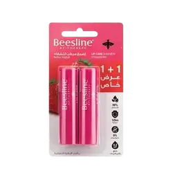 Lip Care Shimmery Strawberry 1+1 4g _ Beesline