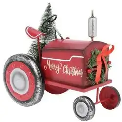 Tractor Metal Xmas 29X16X23Cm