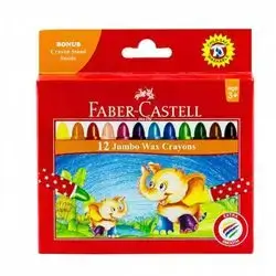 Faber-Castell 12 Colors Jumbo Wax Crayons
