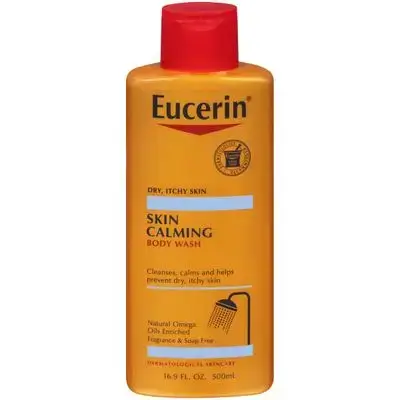 Eucerin Daily Skin Calming Bath Oil for Sensitive Skin, Itch Relief Body Wash//غسول الجسم يوسيرين المهدئ للبشرة - ينظف ويهدئ البشرة ويساعد على منع جفافها وحكة الجلد