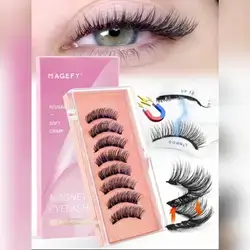 2 Pairs Magnetic False Eyelashes Kit With Tweezers