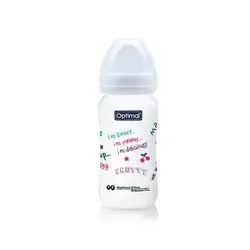 Wide Neck Feeding Bottle 300ml (+6) - White