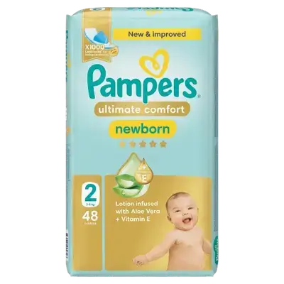 Pampers Newborn Ultimate Comfort (2) 3-8kg 46 Diapers