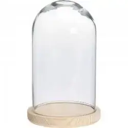 Dome Glass With Wooden Base