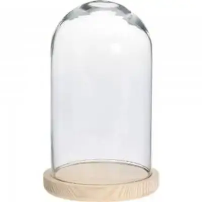 Dome Glass With Wooden Base