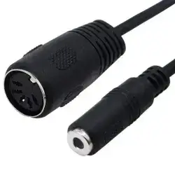 5-Pin Din MIDI Female to 3.5mm TRS Stereo Female Jack Adapter Audio Cable