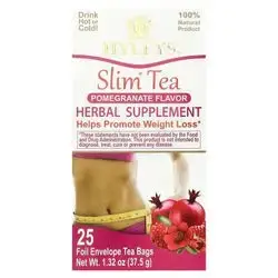 SLIM TEA POMEGRANATE FLAVOR HERBAL SUPPLEMENT HELPS PROMOTE WEIGHT LOSS 25 TEA BAGS
