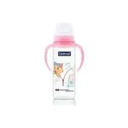 Orthodontic Cleft Lip Narrow Neck Feeding Bottle 240ml (+6) with Handle - Pink
