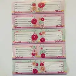Name sticker for 10 books (kurdish - english) - girl color