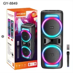 GY-8849 Bluetooth Sound System Active Speaker Remote Control Rgb Lights Subwoofer Karaoke Outdoor Wireless Boombox Speaker Audio