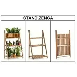 Wooden Flower Stand Zenga Naturel