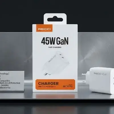 RECCI Pd 45W Fast Charger Two Port Type-C