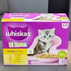 Whiskas Kitten Poultry Feasts in Jelly 12Pcs