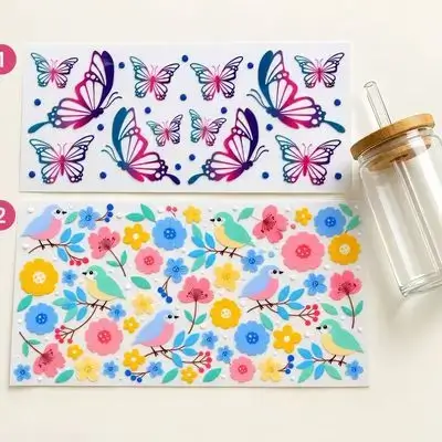 Glass Cup Box with Glass Straw
