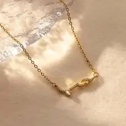 1 Pc Luxury Arabic Word For Love Zirconia Necklaces For Women
