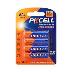 Battery / AA4 / PKCELL 1.5V / 4add/ ultra alkaline / high drain