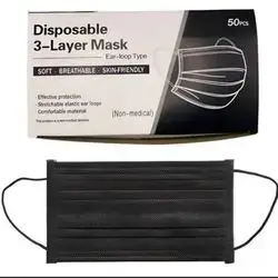 disposable 3-layer mask black 50pcs