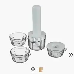 Green Lion Handy Stick Chopper & Grinder Set 30W Electric Motor & Wireless Operation - White