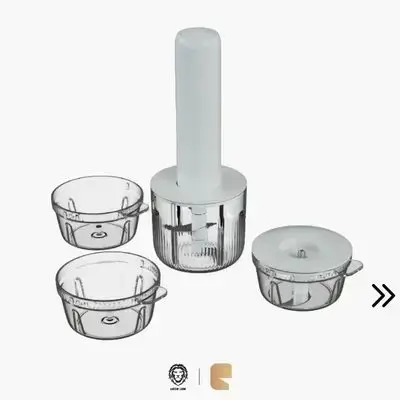 Green Lion Handy Stick Chopper & Grinder Set 30W Electric Motor & Wireless Operation - White