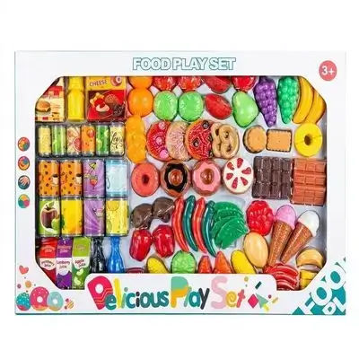 120-Piece Kids Play Food Kitchen Toy Set