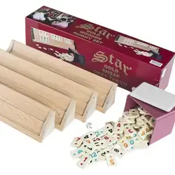 Okey Star Gold Wooden Rummy Set