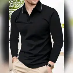 Men's Long Sleeve Polo Shirt - Large