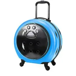 Pet Crate With Wheels, Rolling Pet Carrier, Dog Carts On Wheels,pet Carrier Bag, Blue