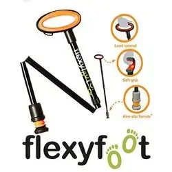 Flexy walking stick with oval handle foldable- black