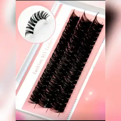 60Pcs D Curling Volume Lash Clusters 80D DIY Eyelash Extension Individual Lashes Cluster