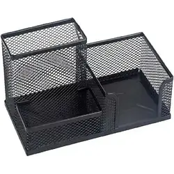 3-Compartment Metal Mesh Desk Organizer