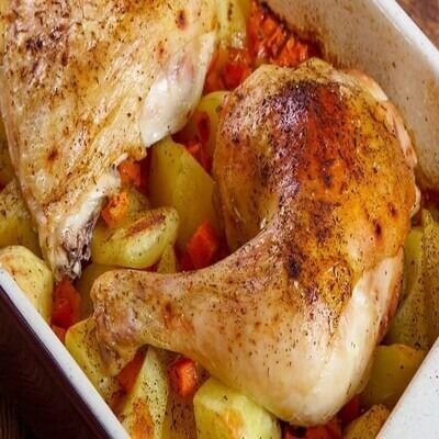 Potato Tray with Chicken and Rice
