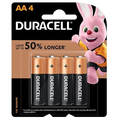 Duracell Type AA Alkaline Battery, 4 Pieces