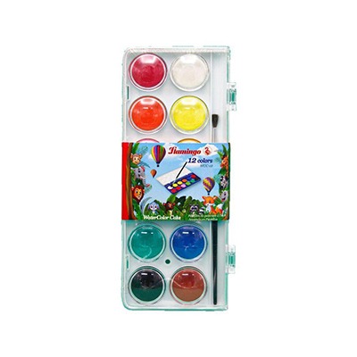 Colour flamingo water colour X12