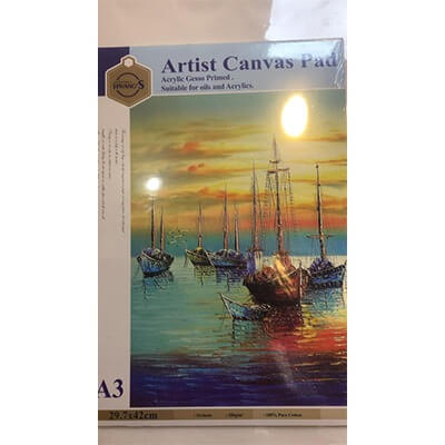 1-10 Sheets A3 (280gr) Artist (Canvas) Pad For Oil And Acrylics