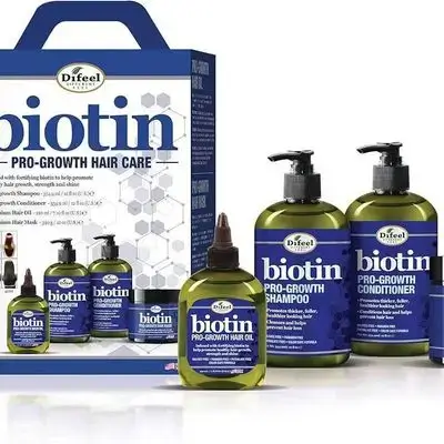 Difeel Biotin Pro-Growth Hair Care Set.