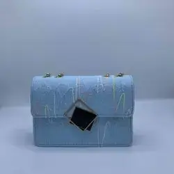 Chic Pastel Blue Geometric Handbag