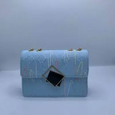 Chic Pastel Blue Geometric Handbag