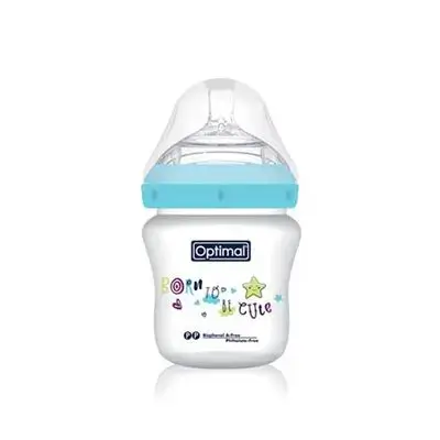 Mamilla Extra Wide Neck Double Anti-Colic Feeding Bottle 210ml (+0) - Blue