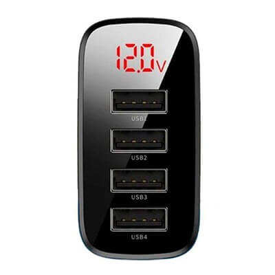 BASEUS Mirror Lake Digital Display 4-Port Travel Charger 30W Wall Charger