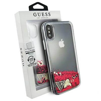 Guess Glitter Hearts Case for iPhone X&XR Silver