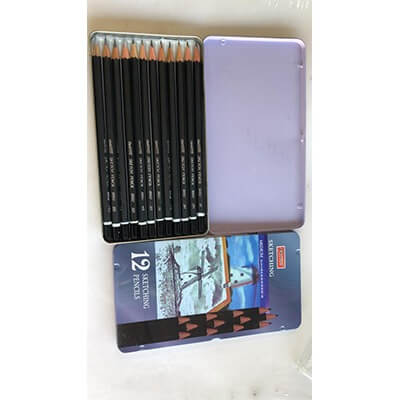 12 drawing pencils(3H-2H-H-HB-B-2B-3B-4B-5B-6B-8B-10B)X1