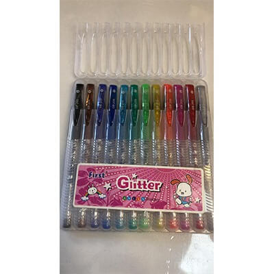 set 12 colour glitter pen