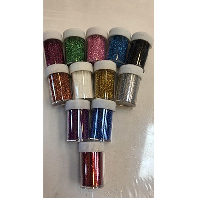 Set 12 colour glitter shakers