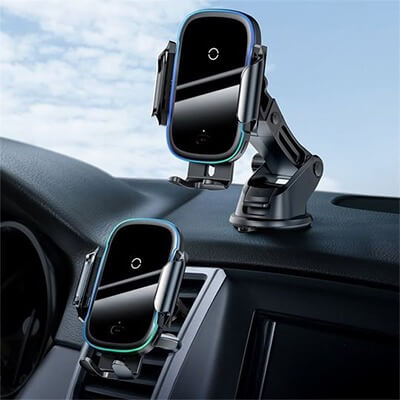 Baseus Light Electric Car Holder Wireless Charger 15W