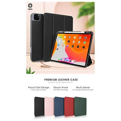 Green Premium Vegan Leather Case For iPad