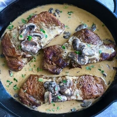 Meat steak with Mushrooms