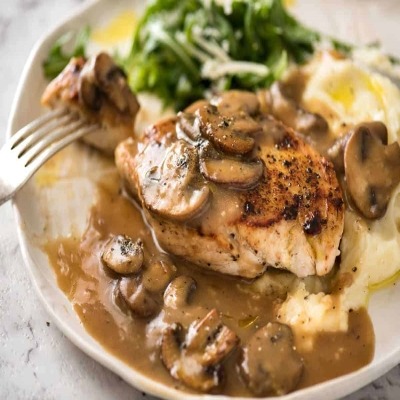 Grilled Chicken Steak with Mushrooms