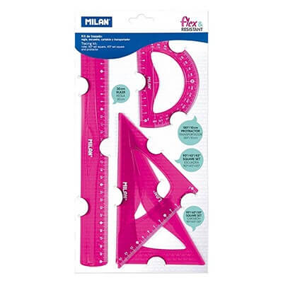 Mi̇lan Ruler Set Pi̇nk
