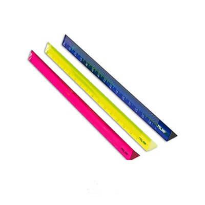 Mi̇lan Ruler Tri̇angle Yellow + Blue + Pi̇nk 30Cm