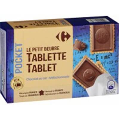Carrefour Biscuits Milk Choco Tab 250g
